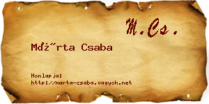 Márta Csaba névjegykártya