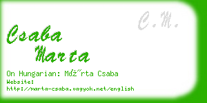 csaba marta business card